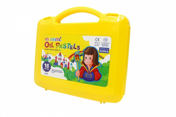 MONAMİ PASTEL BOYA 18 RENK PLASTİK KUTULU